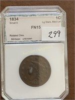 1834 Cent w/ Rotated Dies
