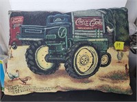 John Deere Coca-Cola knit throw pillow