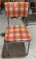 Plaid Vinyl Chair, Howell Chrome Steel Furniture,