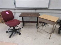 Table, Desk, and Chair