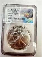 2021 American Silver Eagle Heraldic Type1 MS70 NGC