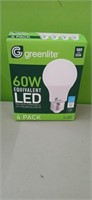 4 Pack. 60 Watt LED Light Bulbs