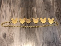 Vintage Mickey Mouse Disney belt gold