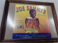 Vintage label Joe Sammy's Yams