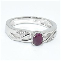 Silver Ruby(0.55ct) Ring