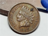 OF) 1907 full Liberty Indian head penny