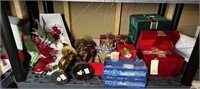 Shelf of Christmas Decorations