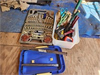 Tools. Socket Set. Pry bar. Misc