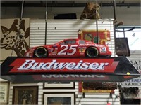 BUDWEISER NASCAR #25 POOL TABLE/BAR LIGHT