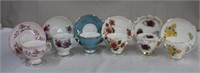 Six bone china teacups & saucers including