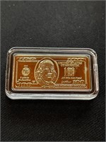 Weird But Cool Gold Clad $100 Bill Design Bar