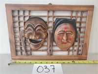 Korean Folk Art Exorcism Masks Wood Display