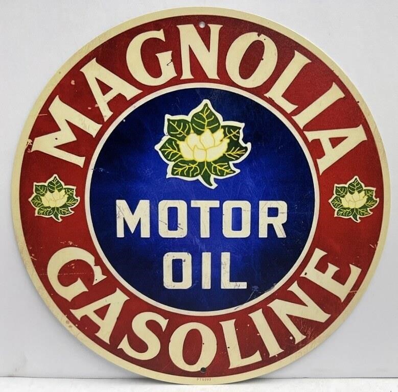 Reproduction Magnolia Gasoline Metal Sign