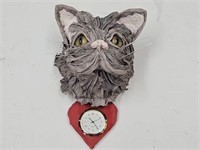 Artist FB Fogg Cat Clock Total 7" H