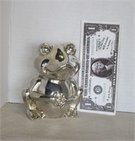 Silver plate frog bank