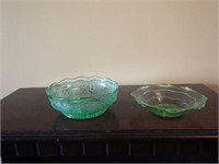 Vintage Uranium Depression Glass Dishes