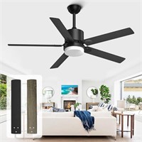 alescu Black Ceiling Fans with Lights - Outdoor C