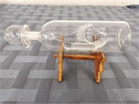 Replica Glass Ship in Bottle on Stand
