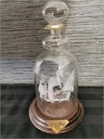 Beautiful Vertical Glass Ship in Bottle on Stand