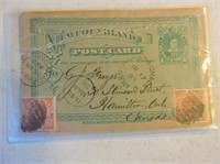 1890 Newfoundland Post Card