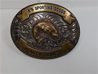 10K/.925 Sterling 1972 Bait & Tackle Belt Buckle