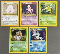 5pc Vtg Pokemon Holo Cards w/ Base Set 2 +
