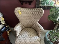 TREE PATTERN UPHOLSTERED CLUB CHAIR