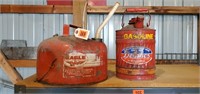 Vintage metal gasoline cans (2)