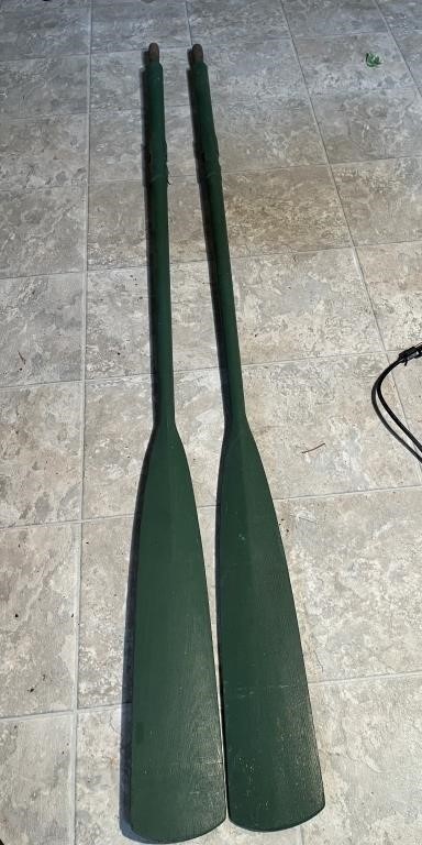 2- Wooden Oars Green