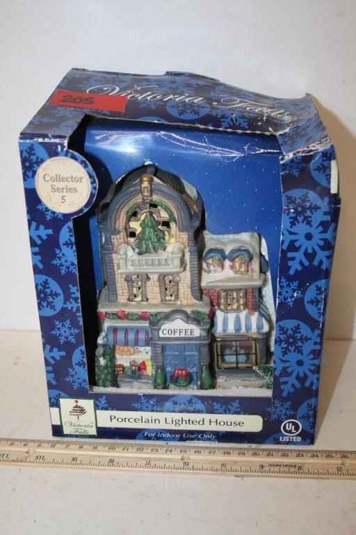 Victoria Falls Porcelain Lighted House  in box