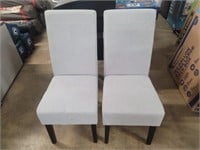 Grey Upholstered High Back Dining Chairs