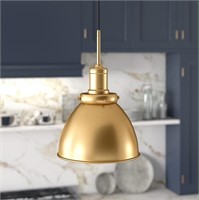 Madison 12" Wide Pendant with Metal Shade in Brass