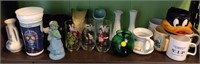 Collector Glasses, Milk Glass Vases, Mugs, etc