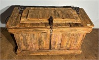 Hand Crafted Rustic Wood Storage Trunk