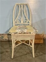 Vintage Painted Wicker Side Chair