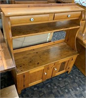 Antique Softwood Cupboard Style Bucket Bench