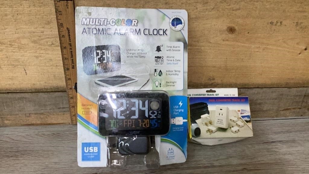Dual converter and multicolor atomic alarm clock