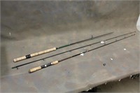(2) CUSTOM WOUND SPINNING RODS INCLUDING 2PC 9FT