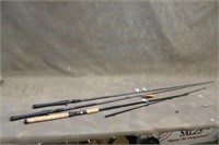 (3) CUSTOM WOUND CASTING RODS INCLUDING 1PC 6FT MH