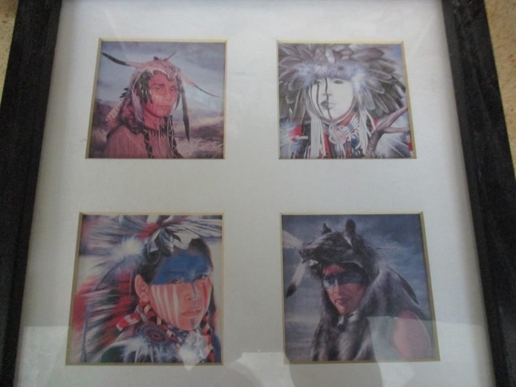 ART- 4 pane reproduction Native Warriors war paint