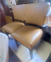 4 Tan vinyl seat & back seats used, quality chairs