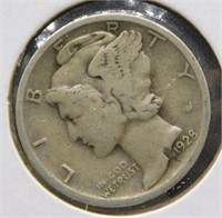 1928-D Mercury dime, 90% Silver.