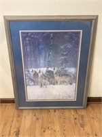 Large Wolf Landscape in Frame