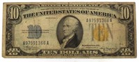 1934 N. Africa WWII $10.00 US Silver Certificate