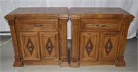 Pair of Arcese Brothers Wooden Night Stands