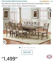 1 set; Roundhill Furniture Raven Wood 9-Piece