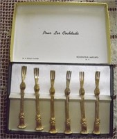 GOLD PLATED COCKTAIL FORKS