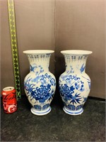 Chinoiserie Cobalt Blue Porcelain vase X 2