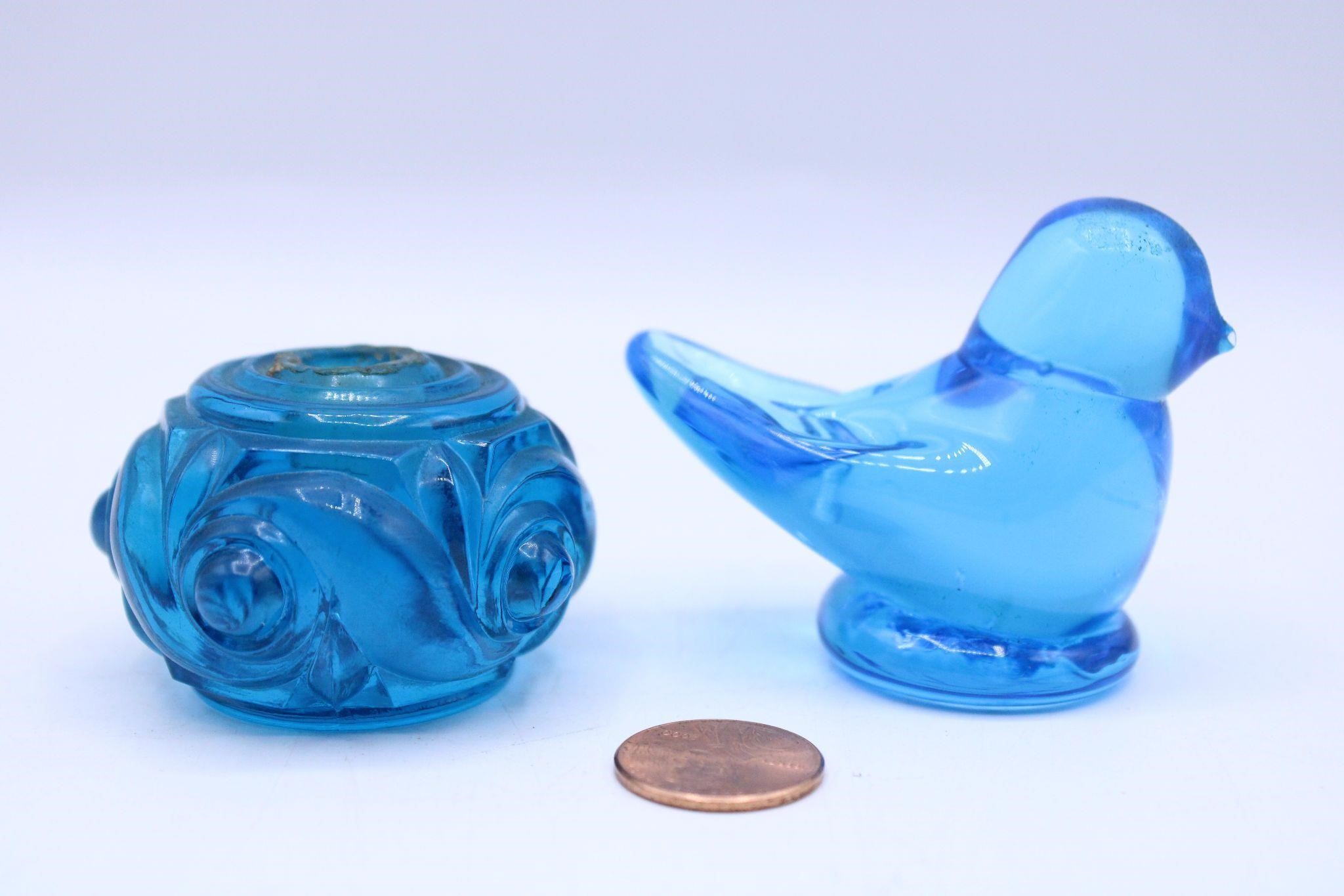 Baccarat Candle Holder & Ray Roy 1993 Blue Bird