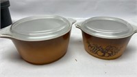 Pyrex Glassware Lidded Bowl Pair Set